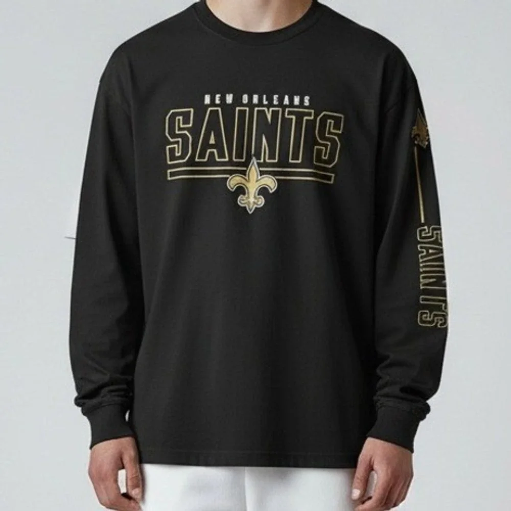 NFL Pro Line Fanatics New Orleans‎ Saints Long Sleeve T-Shirt Mens Large Black